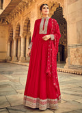 Red Embroidered Indian Bridal Anarkali Suit