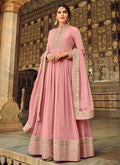 Soft Pink Embroidered Indian Festive Wear Anarkali Suit