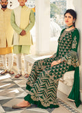 Deep Green Georgette Palazzo Suit In usa