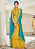 Yellow And Blue Embroidered Gharara Style Suit