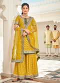 Saffron Yellow Georgette Sharara Suit