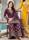 Purple And Gold Gharara Suit In canada