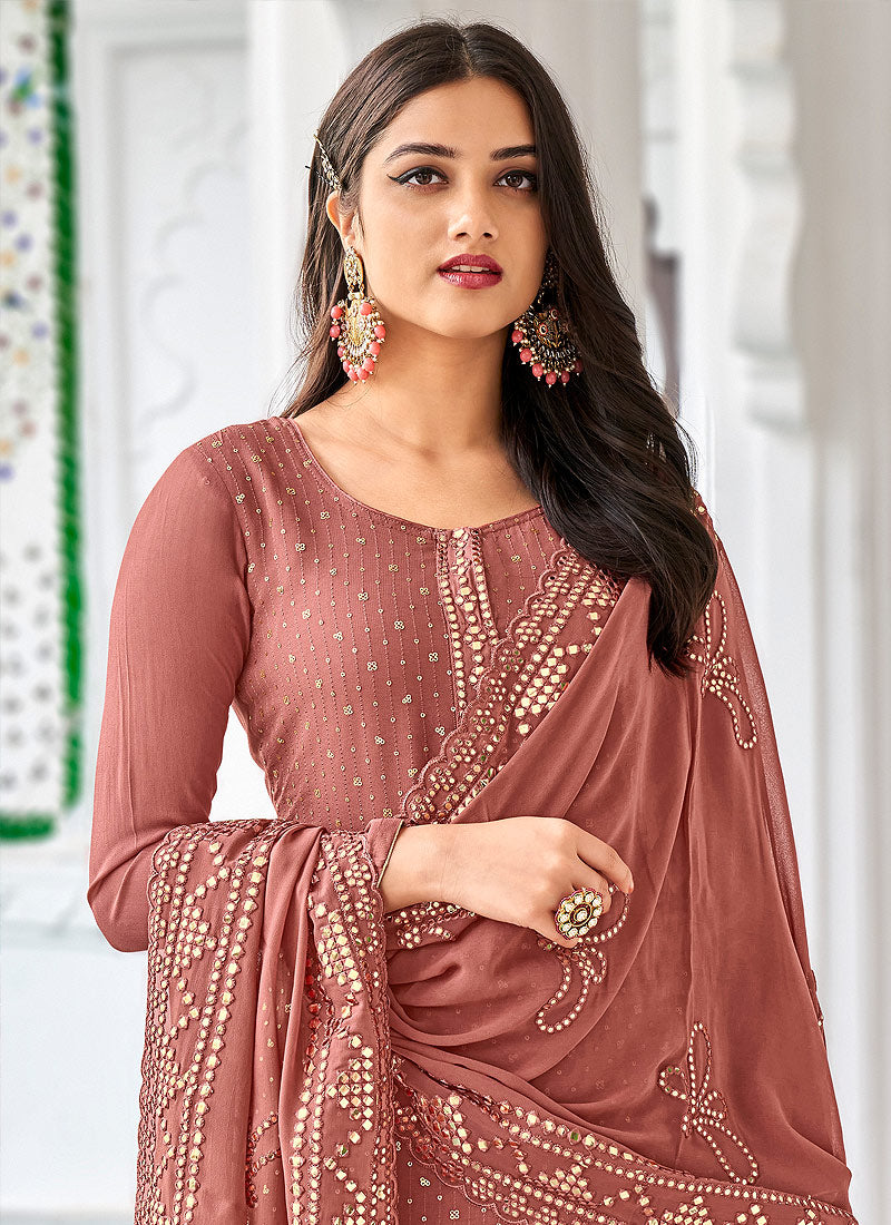 Dusky Pink And Gold Gharara Suit In Germany