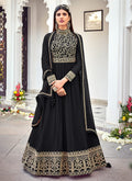 Black Golden Designer Anarkali Gown