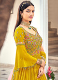 Yellow Embroidered Anarkali Gown In usa