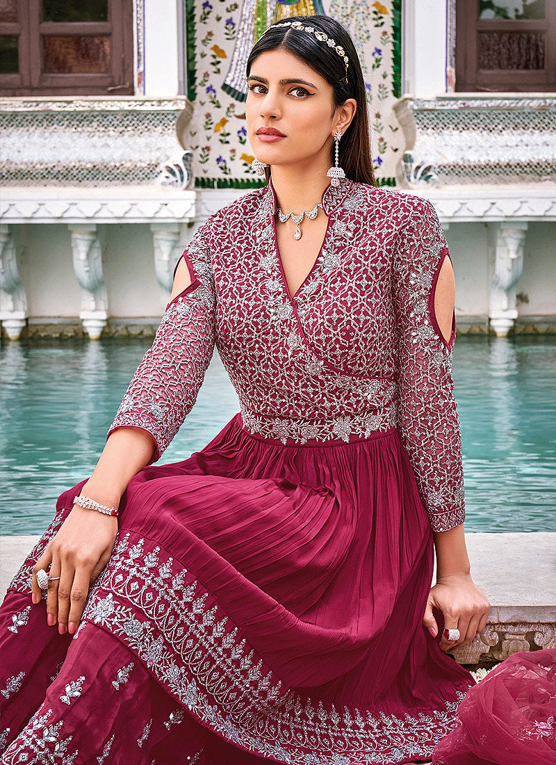 Pink Silver Gharara Suit