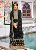 Black Golden Anarkali Style Gharara Suit