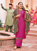 Pink And Green Designer Palazzo Suit In canada