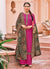 Pink And Green Kashmiri Embroidered Designer Palazzo Suit