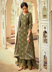 Olive Green Gharara Suit