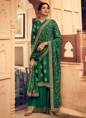 Dark Green Gharara Suit