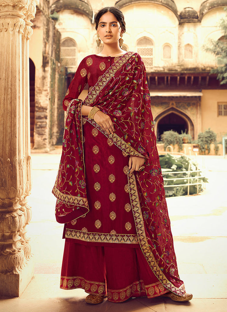 Red Gharara Suit