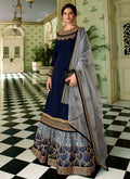 Blue Two Tone Traditional Sharara Suit