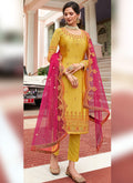 Indian Suits - Yellow Embroidered Sharara Suit