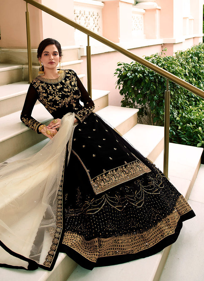 Black and Green Cotton Sharara Suit – Desi Diva Fashion