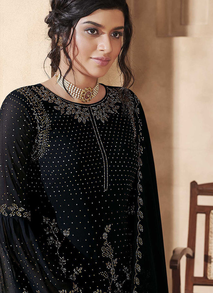 Black Palazzo Suit In usa