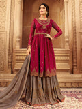 Red And Brown Designer Lehenga/Palazzo Suit