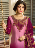 Pink Shaded Multi Embroidered Pakistani Pant Suit