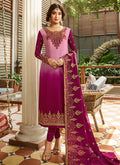 Pink Shaded Multi Embroidered Pakistani Pant Suit