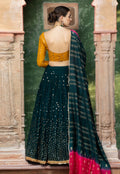 Dark Green And Yellow Lehenga Choli In usa uk canada