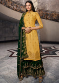Yellow And Green Designer Sharara Suit