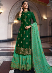 Green Designer Sharara Suit