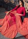 Indian Clothes - Pink And Peach Sharara Suit