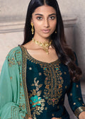 Indian Suits - Turquoise Sharara Suit In usa uk canada