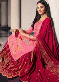 Indian Clothes - Pink And Red Sharara Suit