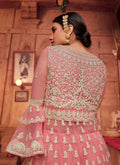 Pink Beige Embroidered Gharara Suit In Usa