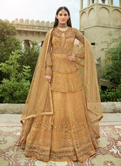Mustard Yellow Layered Anarkali Suit