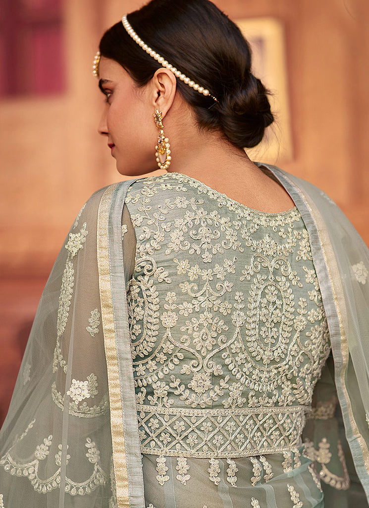 Teal Blue Gharara Suit
