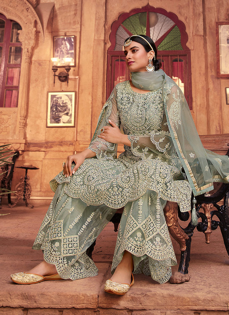 Teal Blue Gharara Suit In Australia