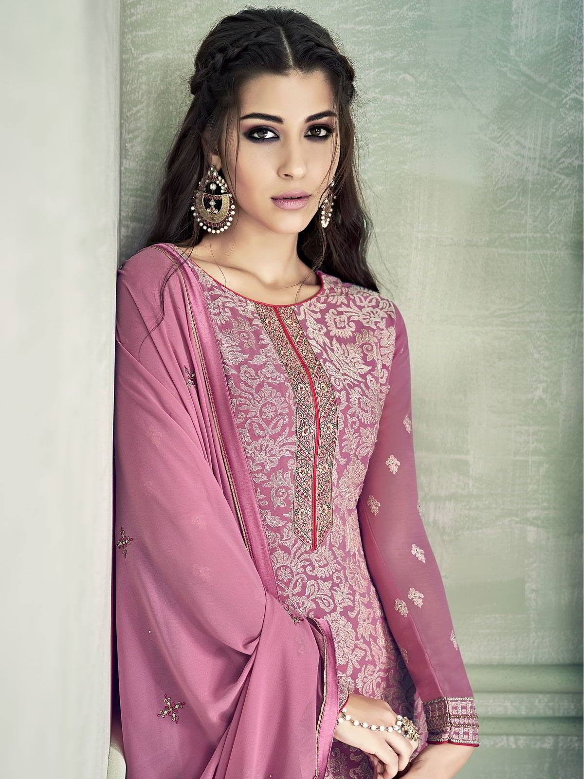 Deep Pink Ethnic Designer Pakistani Pant Suit