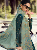 Green Embroidered Palazzo Suit, Salwar Kameez