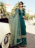 Indian Clothes - Green Embroidered Palazzo Suit