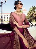 Magenta Shaded Embroidered Palazzo Suit, Salwar Kameez