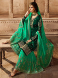 Green Dual Tone Pakistani Gharara Suit