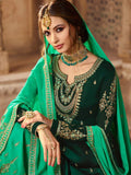 Green Dual Tone Pakistani Gharara Suit