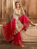 Beige And Pink Pakistani Gharara Suit
