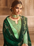 Green Dual Tone Pakistani Gharara Suit