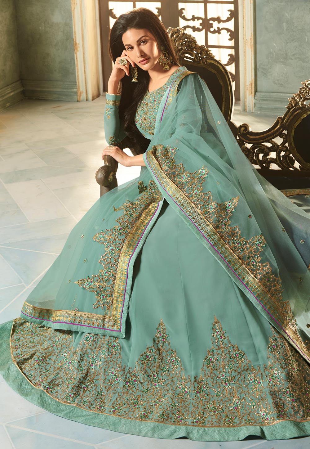 Embroidered Anarkali Suit