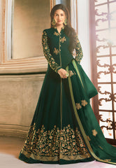 Embroidered Anarkali Pant Suit