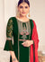 Indian Clothes - Green and Red Pakistani Palazzo Suit