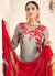 Indian Clothes - Grey and Red Pakistani Palazzo Suit