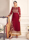 Red and Golden Palazzo Suit