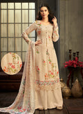 Pale Yellow Multi Embroidered Palazzo Suit