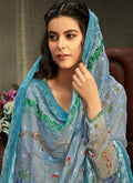 Indian  Suit - Light Blue Palazzo Suit In usa uk canada