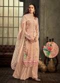 Baby Pink Multi Embroidered Palazzo Suit