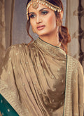 Indian Clothes - Green Golden Sharara Suit 